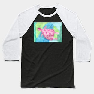 Sea Turtle Underwater Abstract Art Baseball T-Shirt